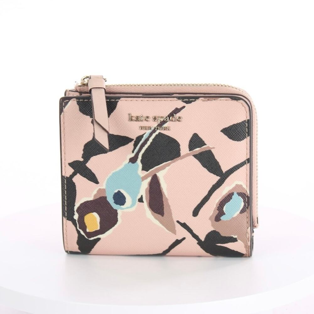 Kate Spade New York Pink Multi Floral Zip Around Coin Purse Wallet